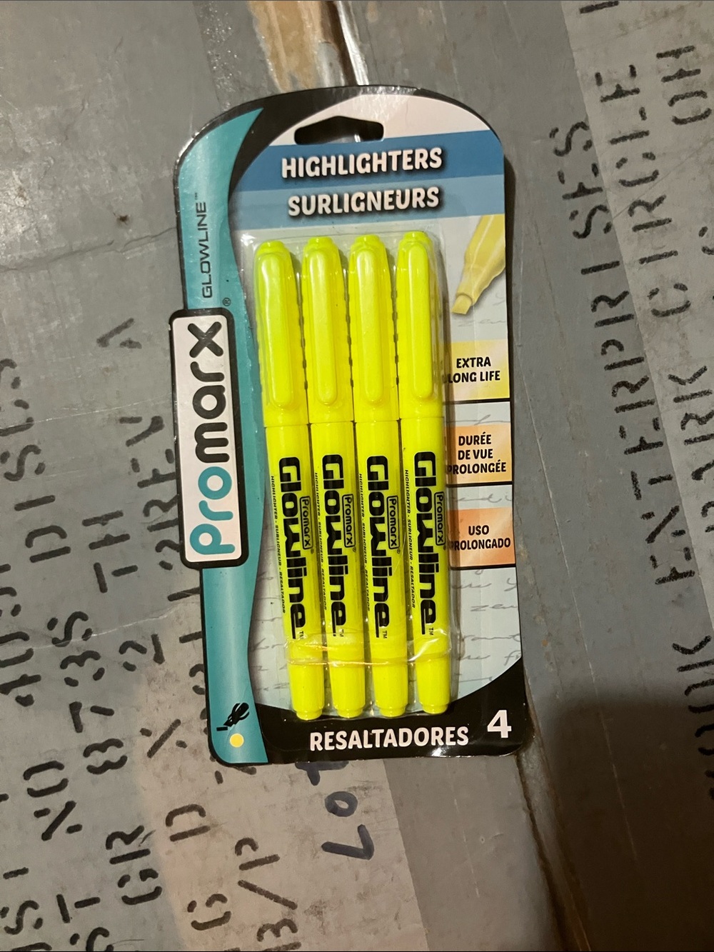 Roma Glowline Yellow Highlighters - Pack of 4